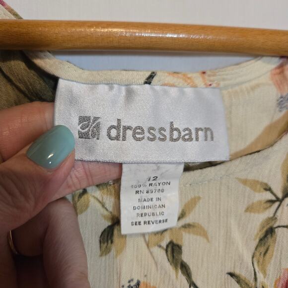 Vtg Dressbarn Striped Floral Midi Dress Boho Casual Summer Beachy Coverup 12 - Picture 3 of 4